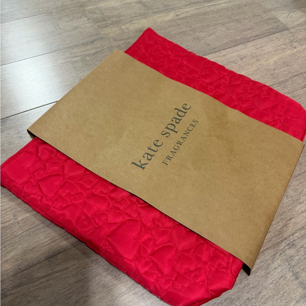 kate spade Red Quilted Heart-Pattern Pouch